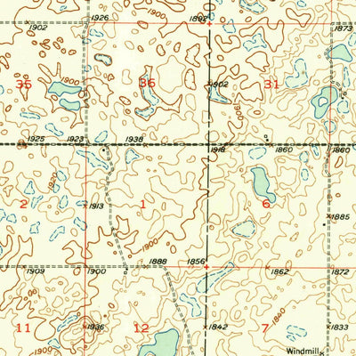 United States Geological Survey Driscoll, ND (1951, 62500-Scale) digital map