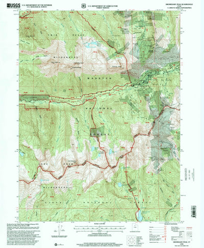 United States Geological Survey Dromedary Peak, UT (1998, 24000-Scale) digital map