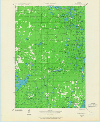 United States Geological Survey Drummond, WI (1944, 48000-Scale) digital map