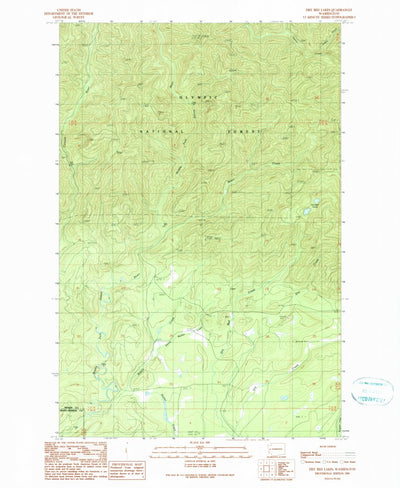 United States Geological Survey Dry Bed Lakes, WA (1990, 24000-Scale) digital map