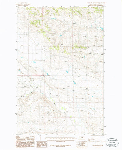 United States Geological Survey Dry Blood Creek West, MT (1986, 24000-Scale) digital map