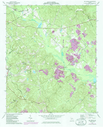 United States Geological Survey Dry Branch, GA (1973, 24000-Scale) digital map