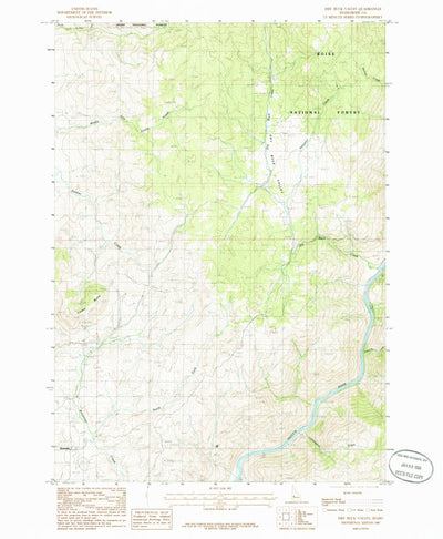 United States Geological Survey Dry Buck Valley, ID (1985, 24000-Scale) digital map