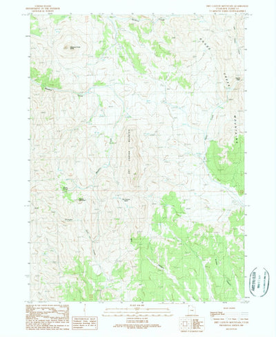 United States Geological Survey Dry Canyon Mountain, UT (1990, 24000-Scale) digital map