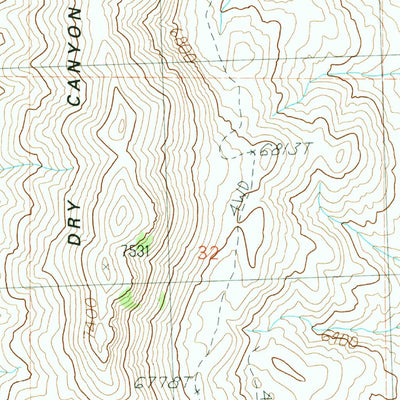 United States Geological Survey Dry Canyon Mountain, UT (1990, 24000-Scale) digital map