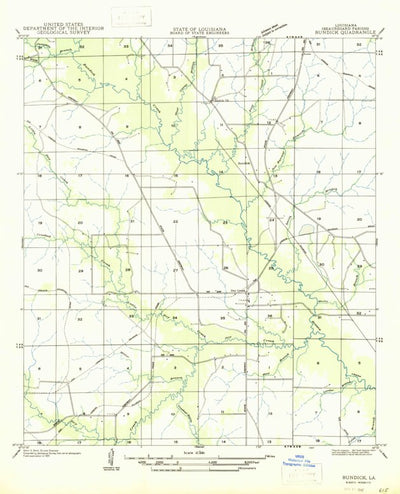 United States Geological Survey Dry Creek, LA (1947, 31680-Scale) digital map