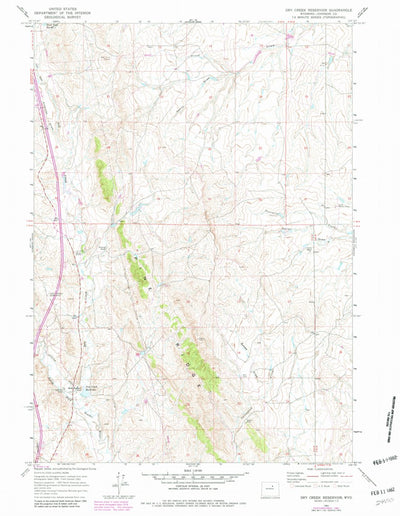 United States Geological Survey Dry Creek Reservoir, WY (1961, 24000-Scale) digital map