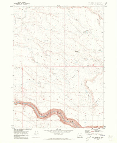 United States Geological Survey Dry Creek Rim, OR (1969, 24000-Scale) digital map