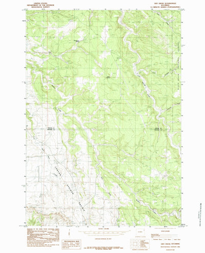 United States Geological Survey Dry Draw, WY (1984, 24000-Scale) digital map