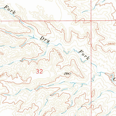 United States Geological Survey Dry Fork Ridge, MT (1965, 24000-Scale) digital map