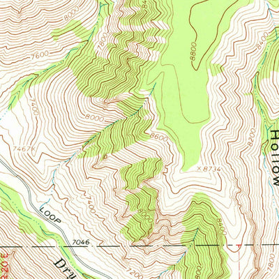 United States Geological Survey Dry Fork, UT (1966, 24000-Scale) digital map