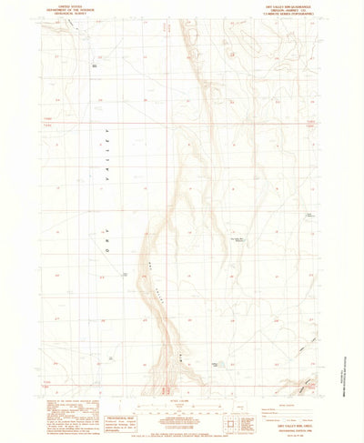 United States Geological Survey Dry Valley Rim, OR (1984, 24000-Scale) digital map