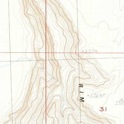 United States Geological Survey Dry Valley Rim, OR (1984, 24000-Scale) digital map