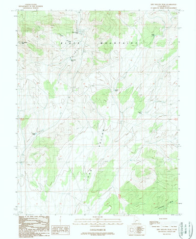 United States Geological Survey Dry Willow Peak, UT (1989, 24000-Scale) digital map