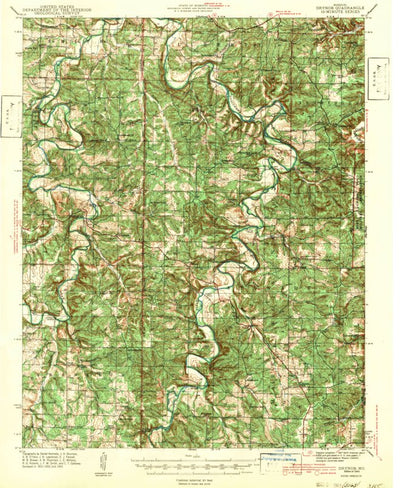 United States Geological Survey Drynob, MO (1943, 62500-Scale) digital map