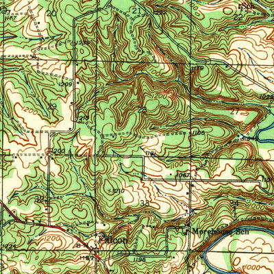United States Geological Survey Drynob, MO (1943, 62500-Scale) digital map