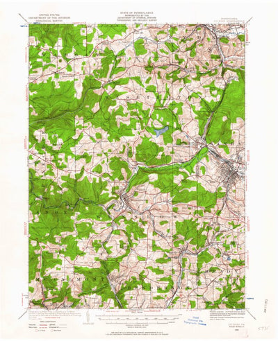 United States Geological Survey Du Bois, PA (1922, 62500-Scale) digital map