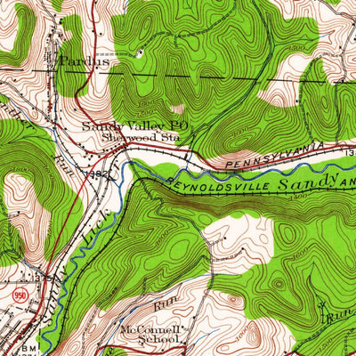 United States Geological Survey Du Bois, PA (1922, 62500-Scale) digital map