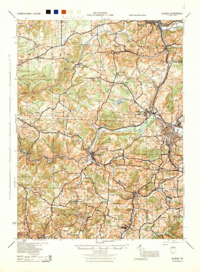 United States Geological Survey Du Bois, PA (1944, 62500-Scale) digital map