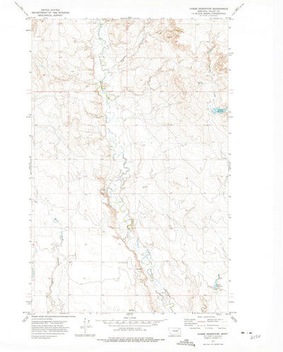 United States Geological Survey Dubbe Reservoir, MT (1972, 24000-Scale) digital map