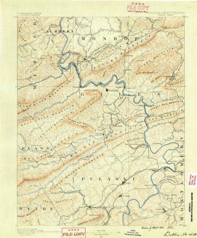 United States Geological Survey Dublin, VA-WV (1890, 125000-Scale) digital map
