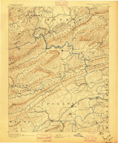 United States Geological Survey Dublin, VA-WV (1891, 125000-Scale) digital map