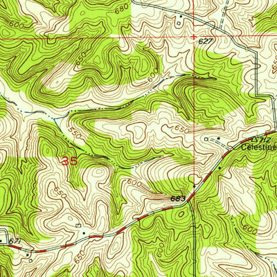 United States Geological Survey Dubois, IN (1954, 24000-Scale) digital map