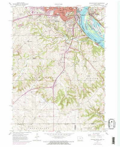 United States Geological Survey Dubuque South, IA-IL (1955, 24000-Scale) digital map