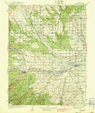 United States Geological Survey Duchesne, UT (1939, 125000-Scale) digital map