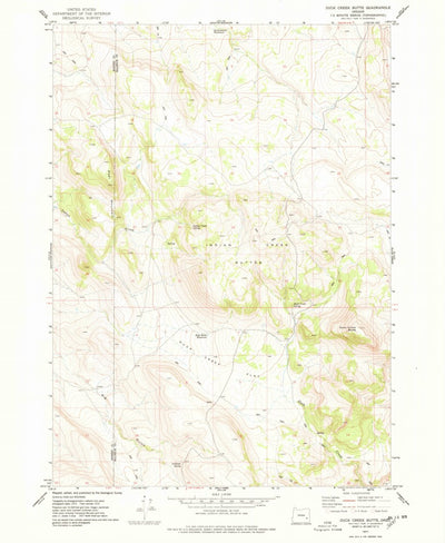 United States Geological Survey Duck Creek Butte, OR (1977, 24000-Scale) digital map