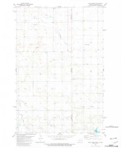 United States Geological Survey Duck Creek, MT-ND (1982, 24000-Scale) digital map