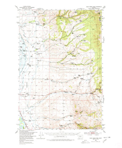 United States Geological Survey Duck Creek Pass, MT (1950, 62500-Scale) digital map