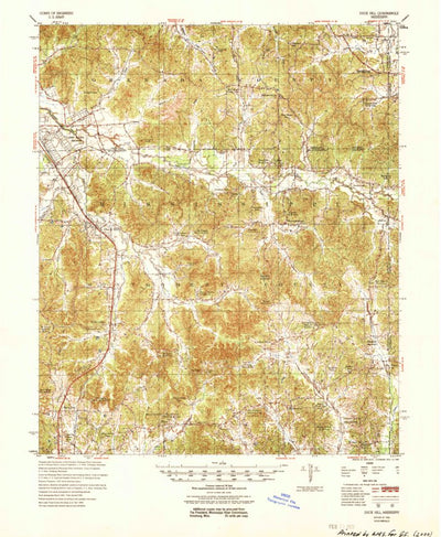 United States Geological Survey Duck Hill, MS (1954, 62500-Scale) digital map