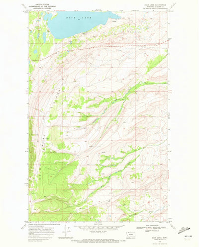 United States Geological Survey Duck Lake, MT (1968, 24000-Scale) digital map