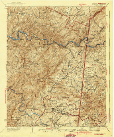 United States Geological Survey Ducktown, TN-NC (1943, 62500-Scale) digital map