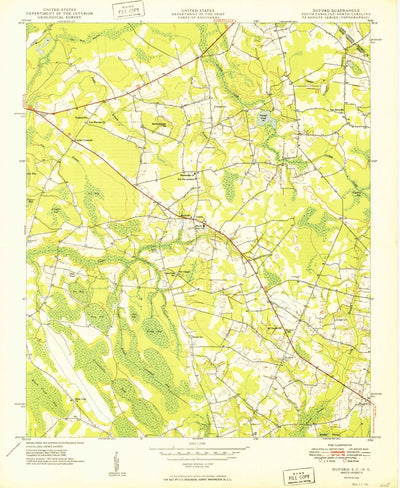 United States Geological Survey Duford, SC-NC (1949, 24000-Scale) digital map
