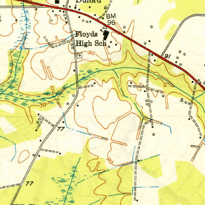 United States Geological Survey Duford, SC-NC (1949, 24000-Scale) digital map
