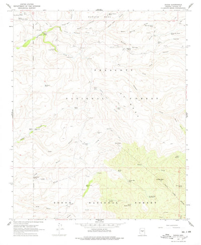 United States Geological Survey Dugas, AZ (1967, 24000-Scale) digital map