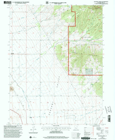 United States Geological Survey Duggins Creek, UT (2001, 24000-Scale) digital map