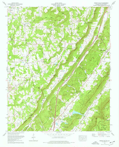 United States Geological Survey Dugout Valley, AL (1975, 24000-Scale) digital map