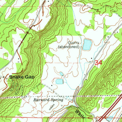United States Geological Survey Dugout Valley, AL (1975, 24000-Scale) digital map