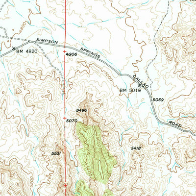 United States Geological Survey Dugway Range, UT (1953, 62500-Scale) digital map