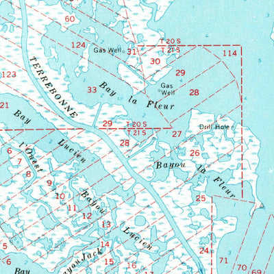 United States Geological Survey Dulac, LA (1964, 62500-Scale) digital map