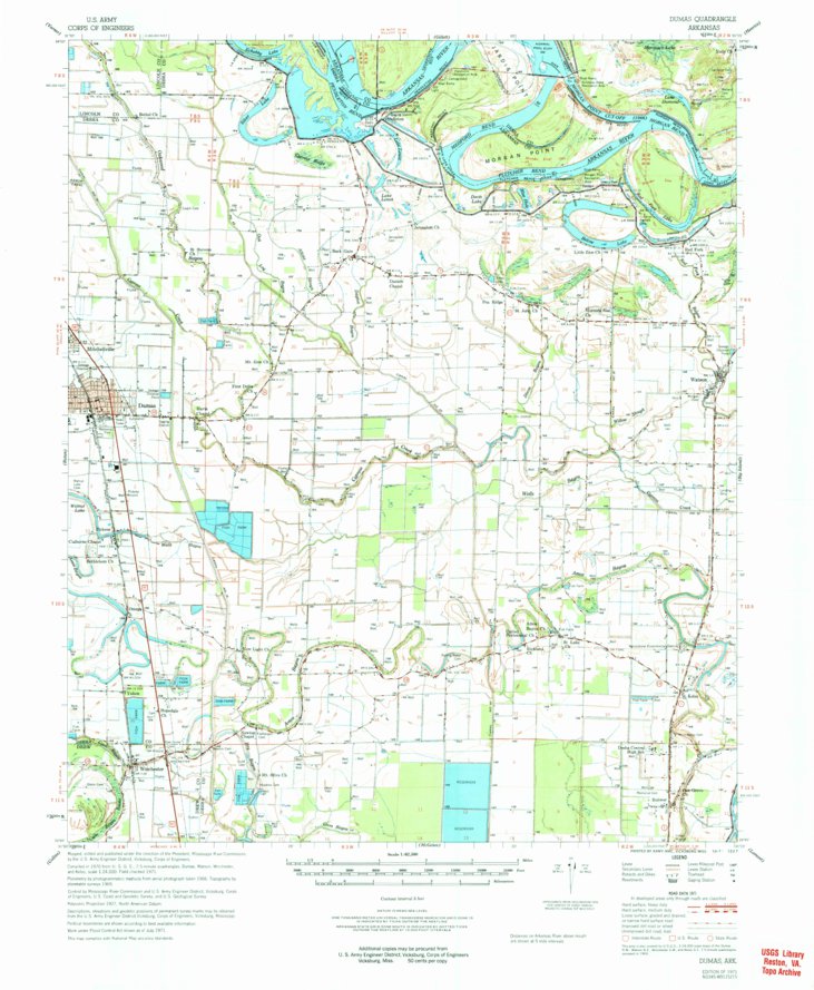 Dumas, AR (1971, 62500-Scale) Map by United States Geological Survey ...