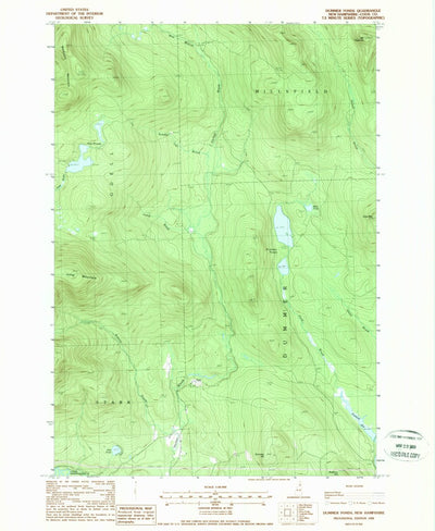United States Geological Survey Dummer Ponds, NH (1988, 24000-Scale) digital map