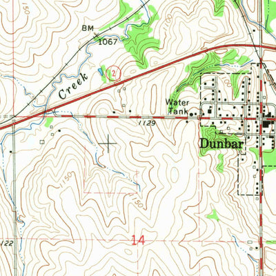 United States Geological Survey Dunbar, NE (1966, 24000-Scale) digital map