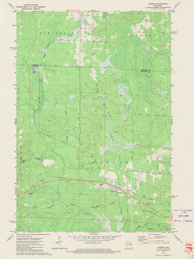 United States Geological Survey Dunbar, WI (1972, 24000-Scale) digital map
