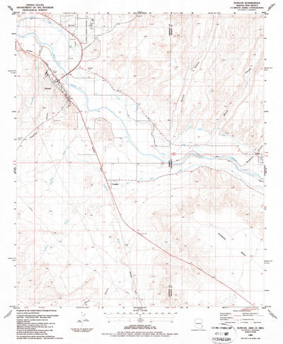 United States Geological Survey Duncan, AZ-NM (1986, 24000-Scale) digital map