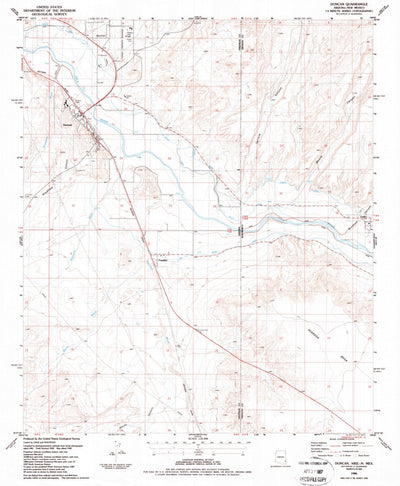 United States Geological Survey Duncan, AZ-NM (1986, 24000-Scale) digital map