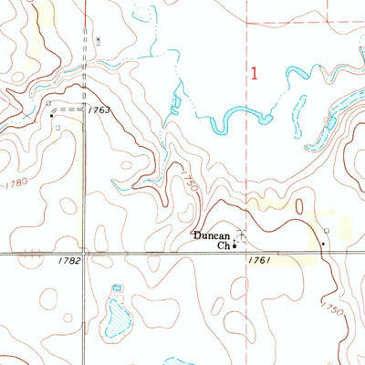 United States Geological Survey Duncan Church, SD (1973, 24000-Scale) digital map